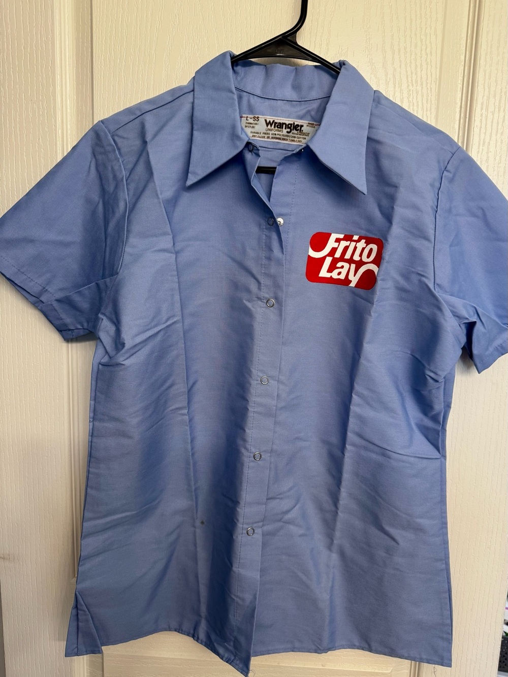 Wrangler Light Blue Short-Sleeve Button-Down Shirt with Frito-Lay Logo